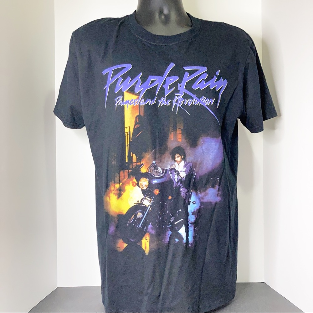 Purple Rain Prince Graphic T-Shirt Black Tee